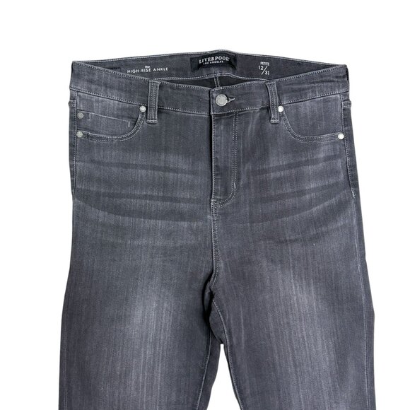 Liverpool High Rise Ankle Skinny Jeans Black Petite Size 12/31 - Picture 7 of 7
